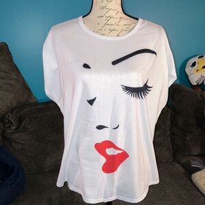 🎉4 for $20 Shein Curve Graphic Face Print T-Shirt, 0XL
